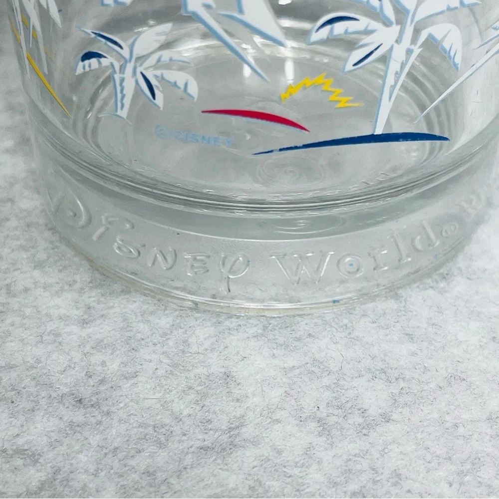 DISNEY World 25th‎ Anniversary Glasses Set of 2 Glass Cups Tumblers Goofy
